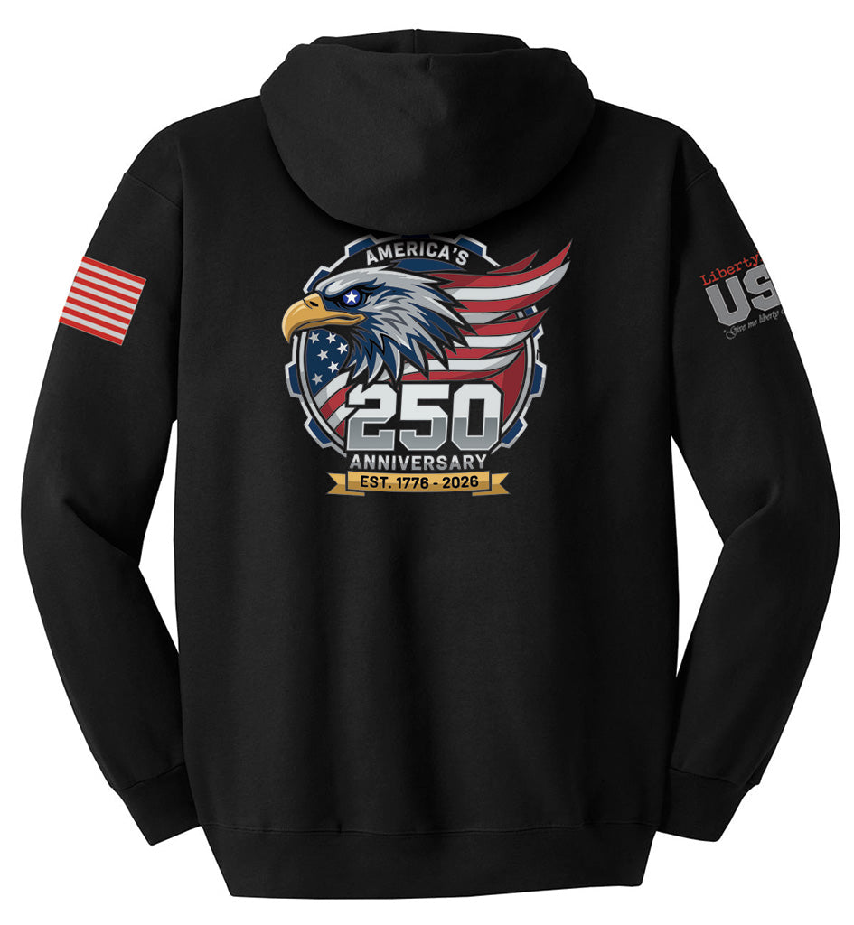USA 250th American Eagle (Black) - Hoodie