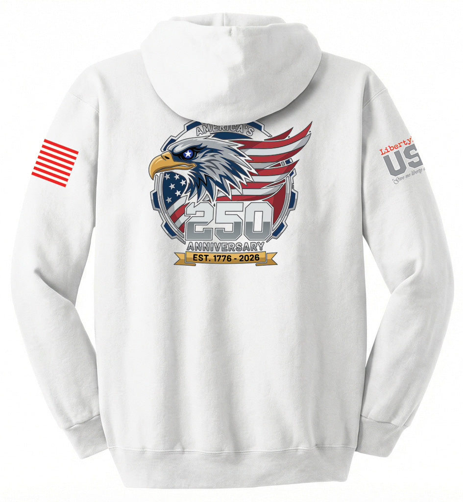 USA 250th American Eagle (White) - Hoodie