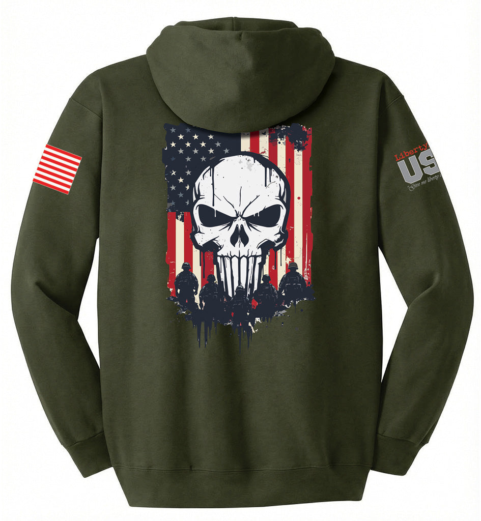 Military Reaper Skull (Fatigue Green) - Hoodie
