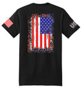 US Flag Distressed (Black) - T-Shirt