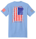 US Flag Distressed (Light Blue) - T-Shirt