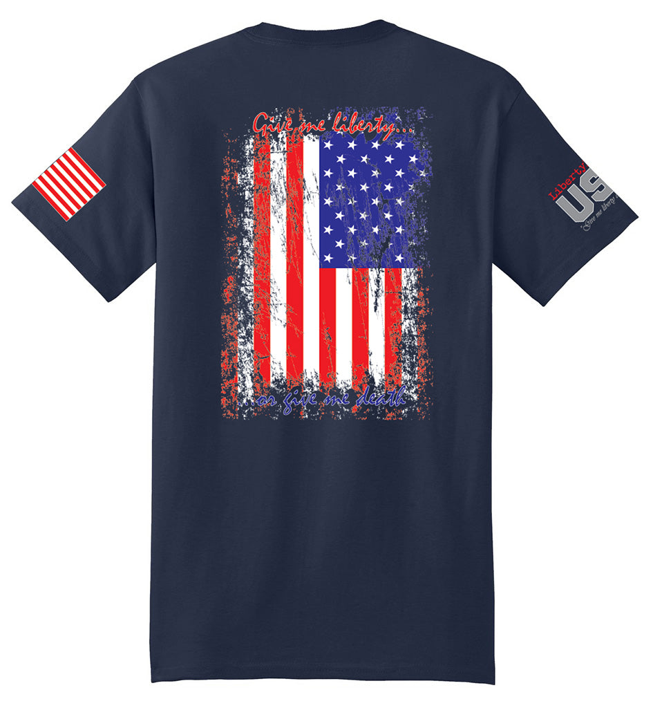 US Flag Distressed (Navy) - T-Shirt
