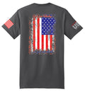 US Flag Distressed (Smoke Gray) - T-Shirt