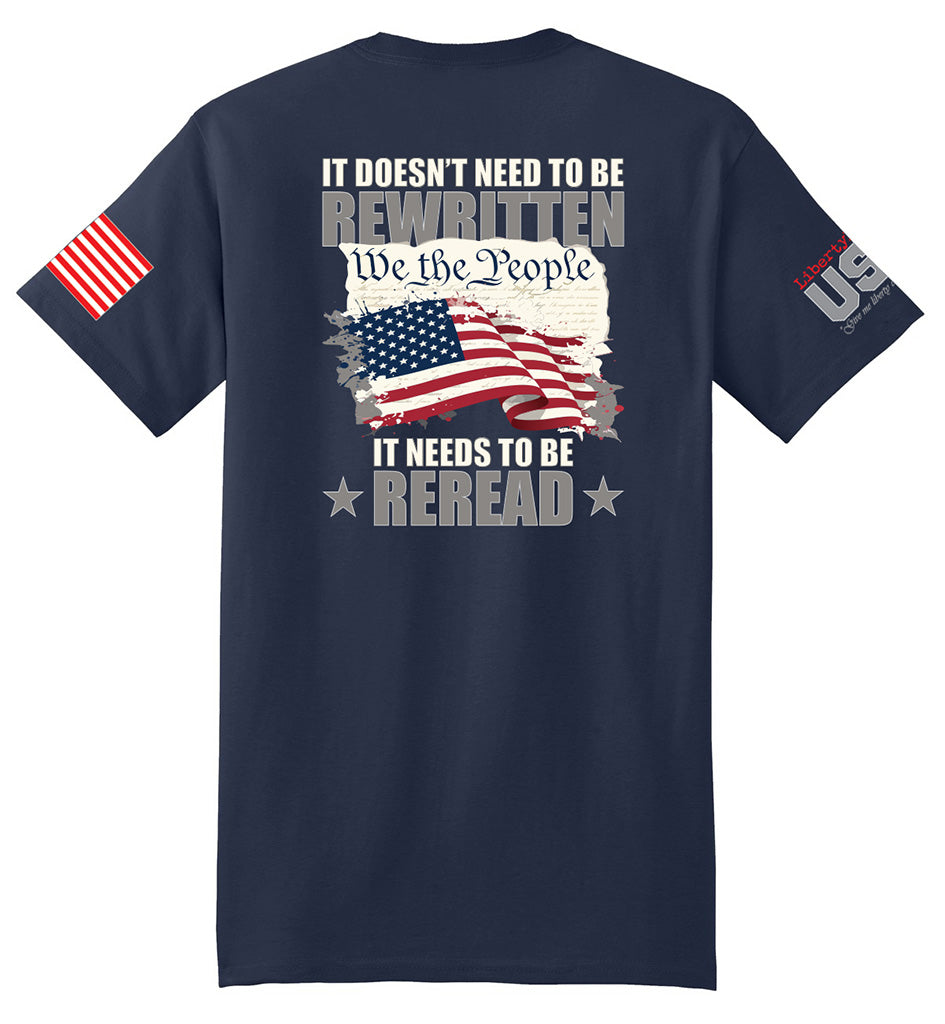 US Constitution Reread (Navy) - T-Shirt