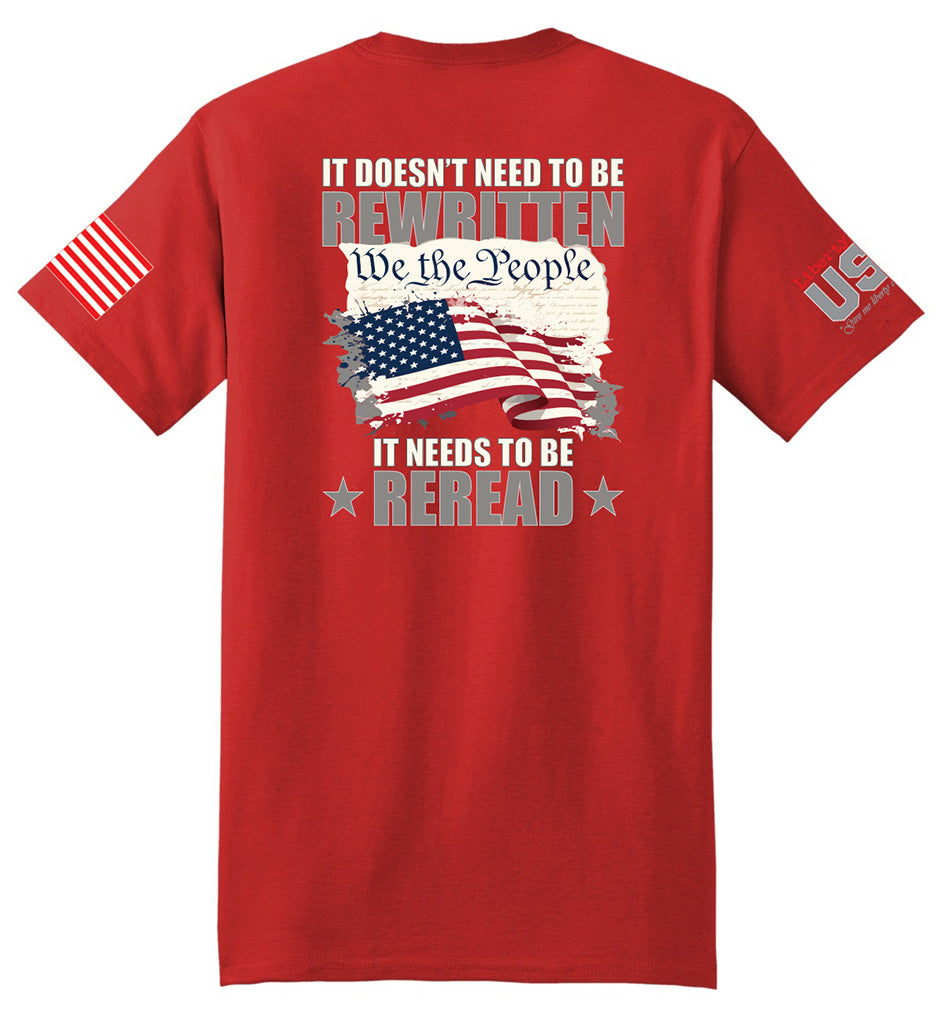US Constitution Reread (Red) - T-Shirt