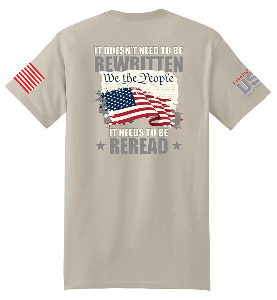 US Constitution Reread (Sand) - T-Shirt