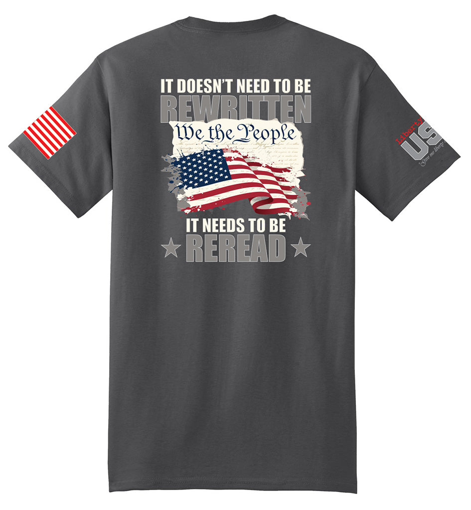 US Constitution Reread (Smoke Gray) - T-Shirt