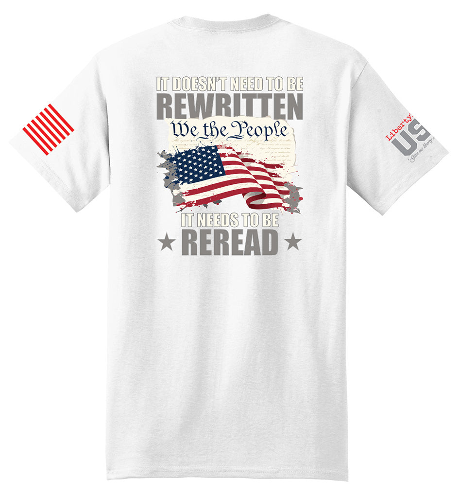 US Constitution Reread (White) - T-Shirt