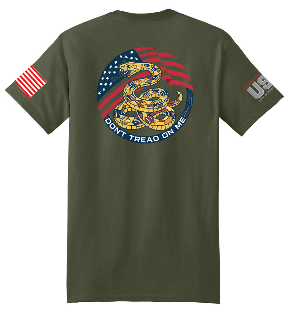 Gadsden Flag Modern (Fatigue Green) - T-Shirt