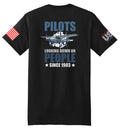 Pilots Looking Down (Black) - T-Shirt