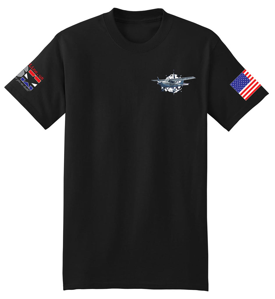 Pilots Looking Down (Black) - T-Shirt