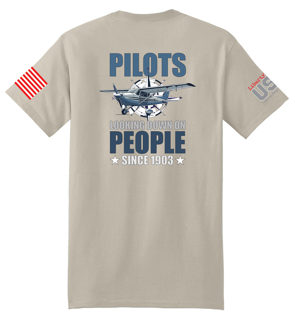 Pilots Looking Down (Sand) - T-Shirt