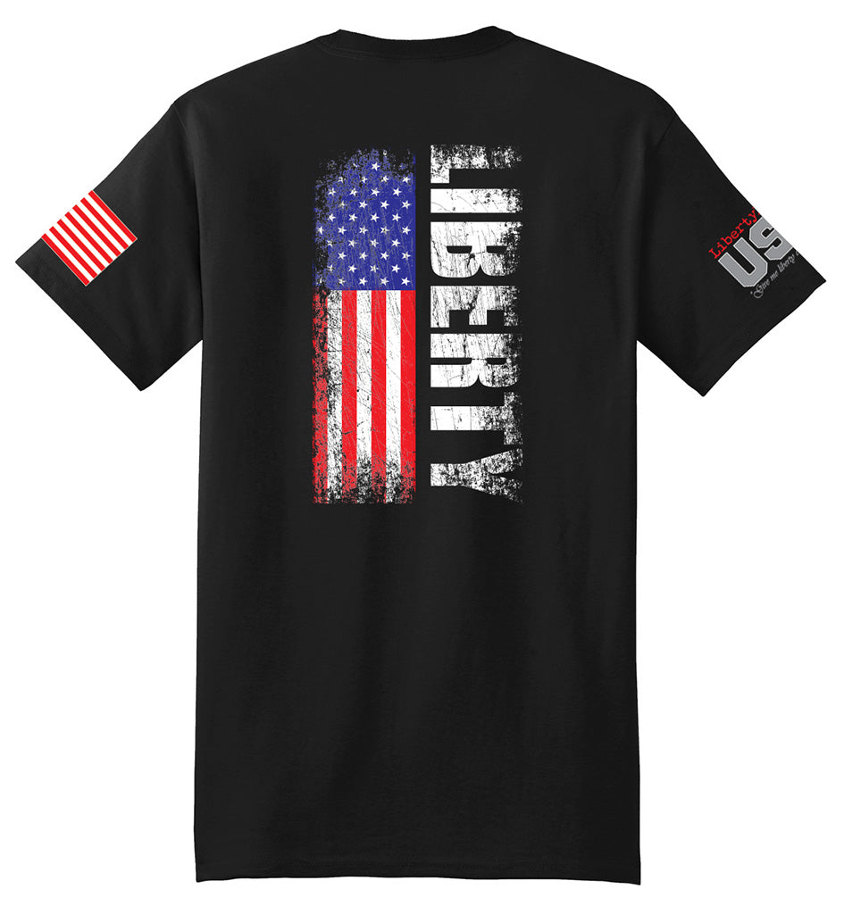 Liberty Flag (Black) - T-Shirt