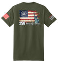 USA 250th Liberty Flag (Fatigue Green) - T-Shirt