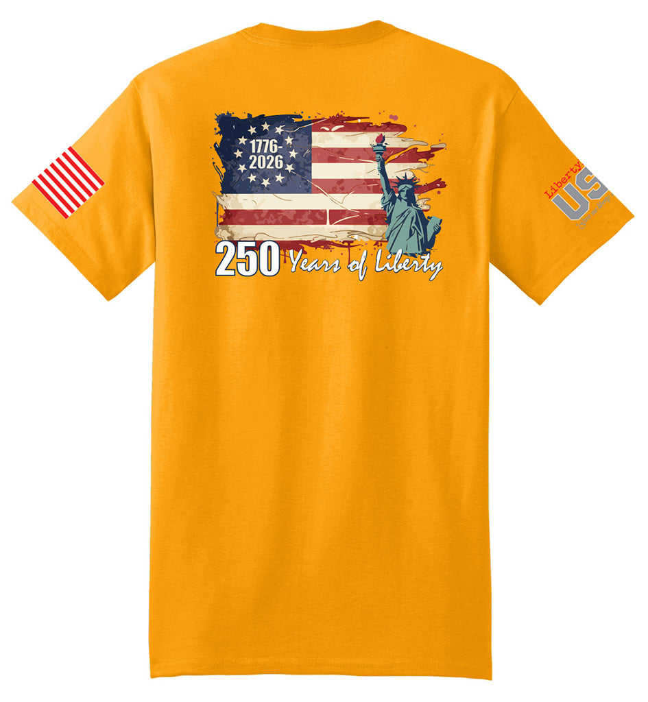 USA 250th Liberty Flag (Gold) - T-Shirt