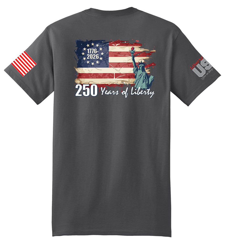USA 250th Liberty Flag (Smoke Gray) - T-Shirt