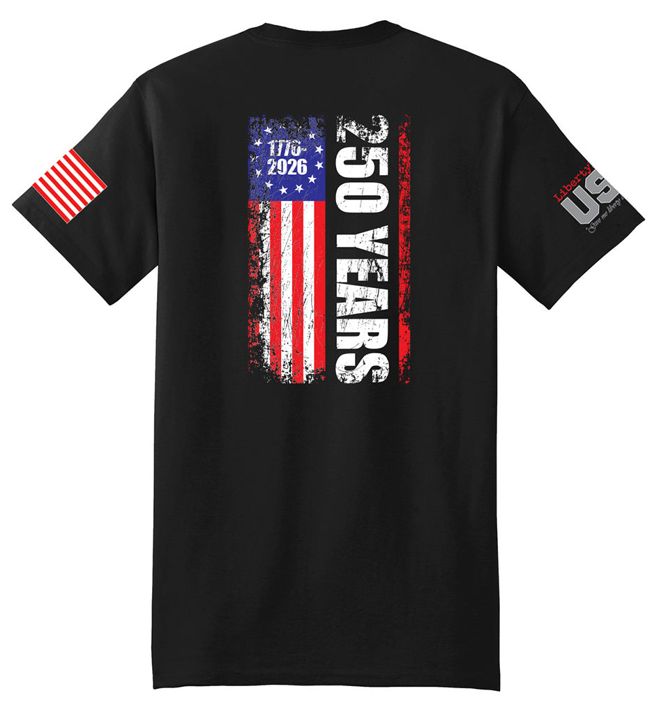 USA 250th Banner (Black) - T-Shirt