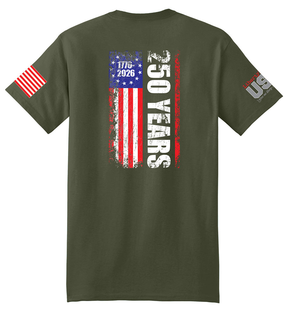 USA 250th Banner (Fatigue Green) - T-Shirt