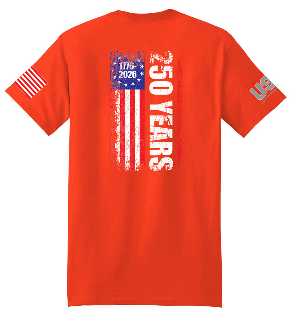 USA 250th Banner (Orange) - T-Shirt