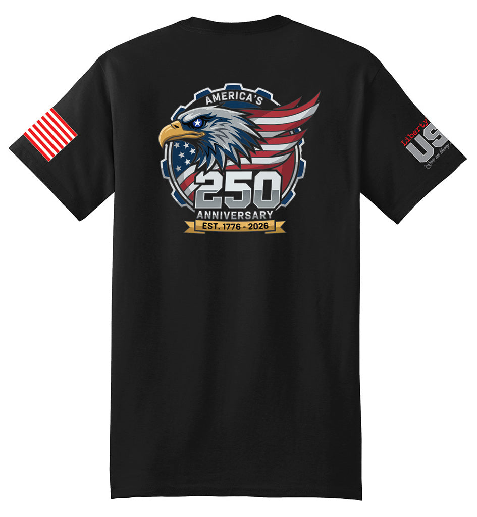 USA 250th American Eagle (Black) - T-Shirt