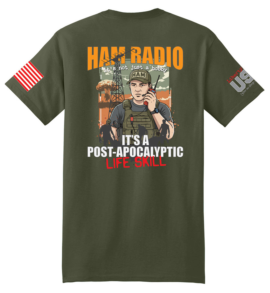 Ham Radio Apocalyptic Skill (Fatigue Green) - T-Shirt