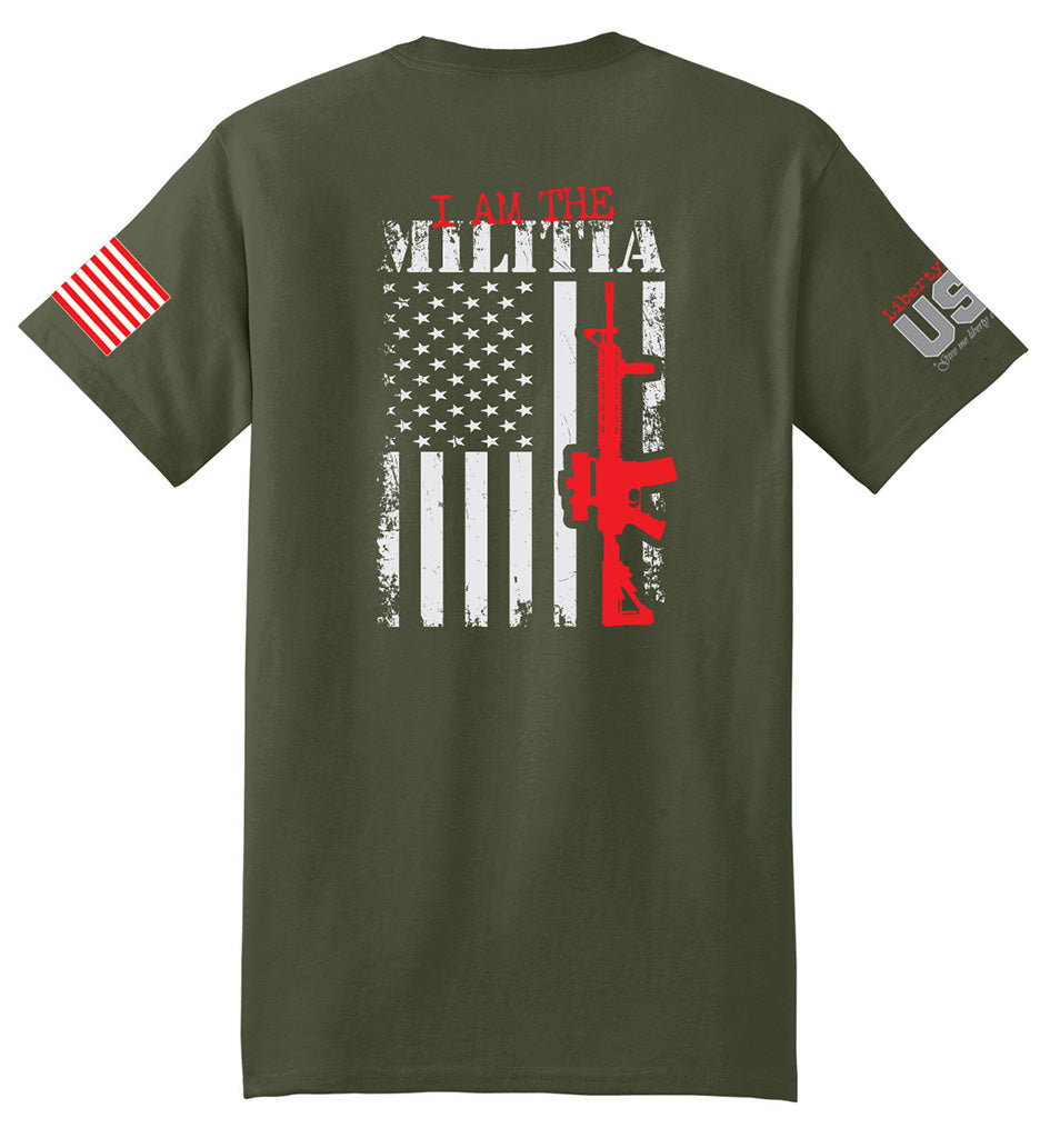 I Am The Militia (Fatigue Green) - T-Shirt