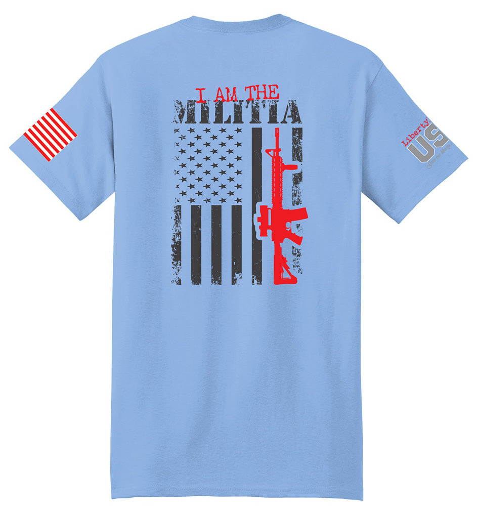 I Am The Militia (Light Blue) - T-Shirt