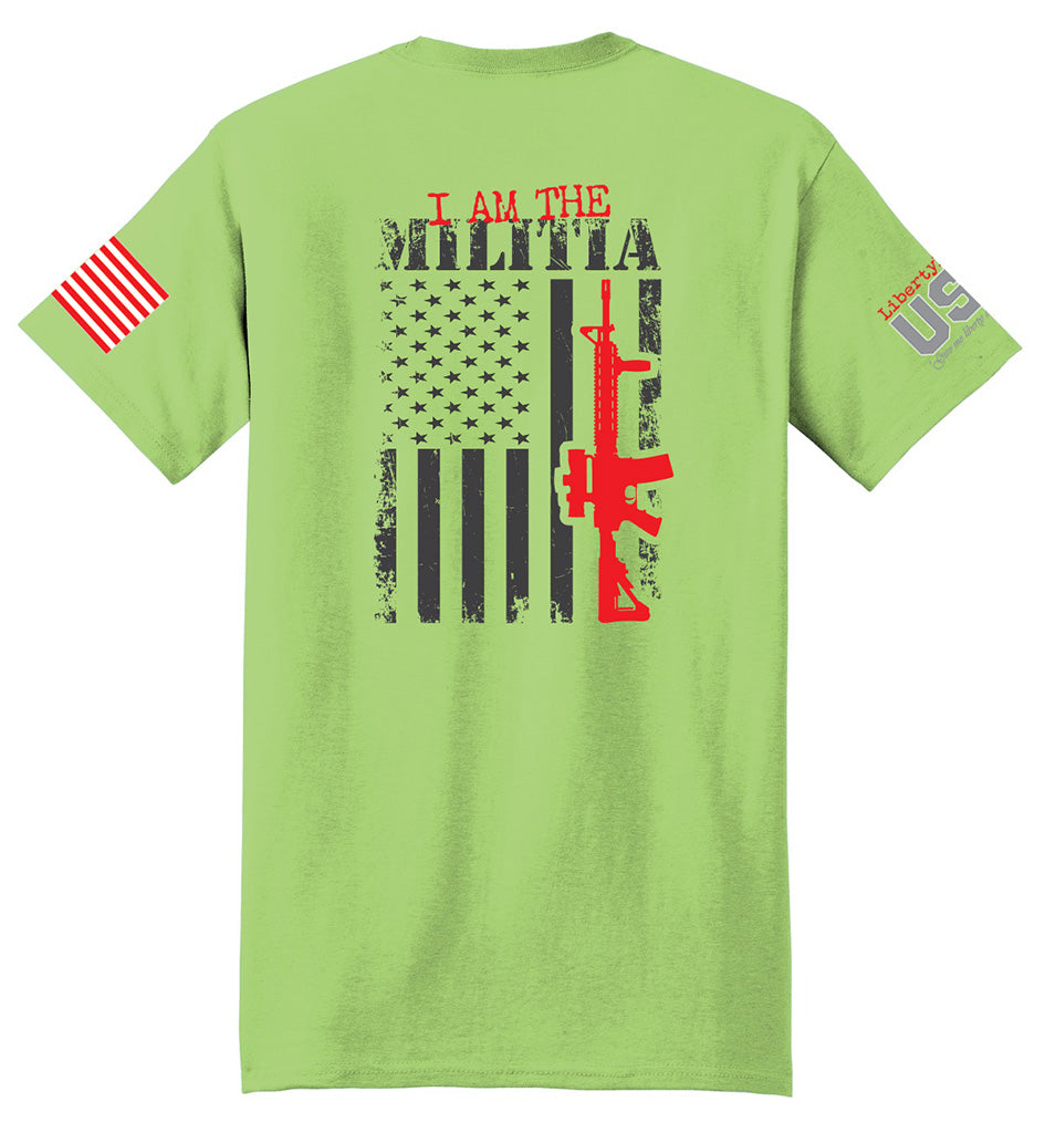 I Am The Militia (Lime) - T-Shirt