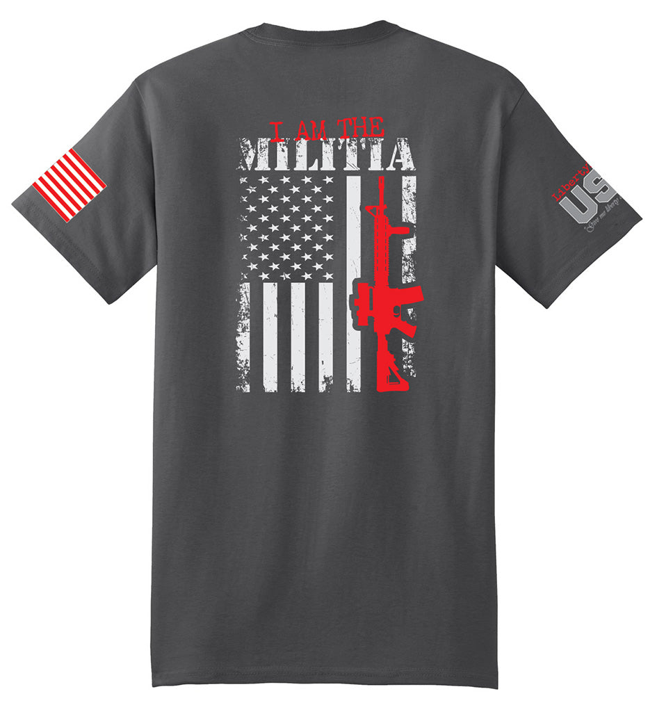 I Am The Militia (Smoke Gray) - T-Shirt