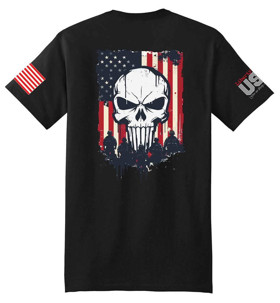 Military Reaper Skull (Black) - T-Shirt