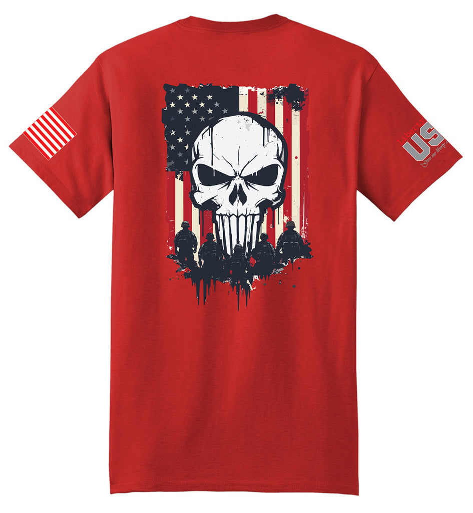 Military Reaper Skull (Red) - T-Shirt