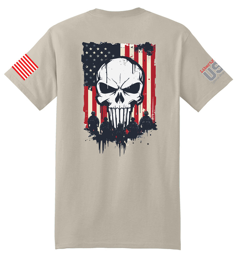 Military Reaper Skull (Sand) - T-Shirt