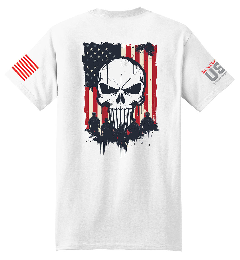 Military Reaper Skull (White) - T-Shirt